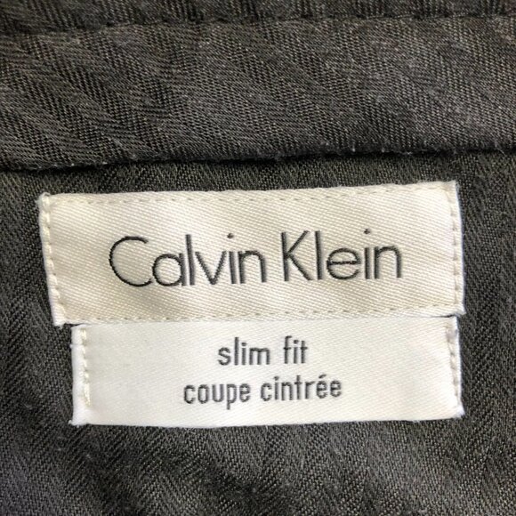 Calvin Klein Dark Charcoal Grey Slim Fit Straight Leg Dress Pants Size 30 - Picture 4 of 10